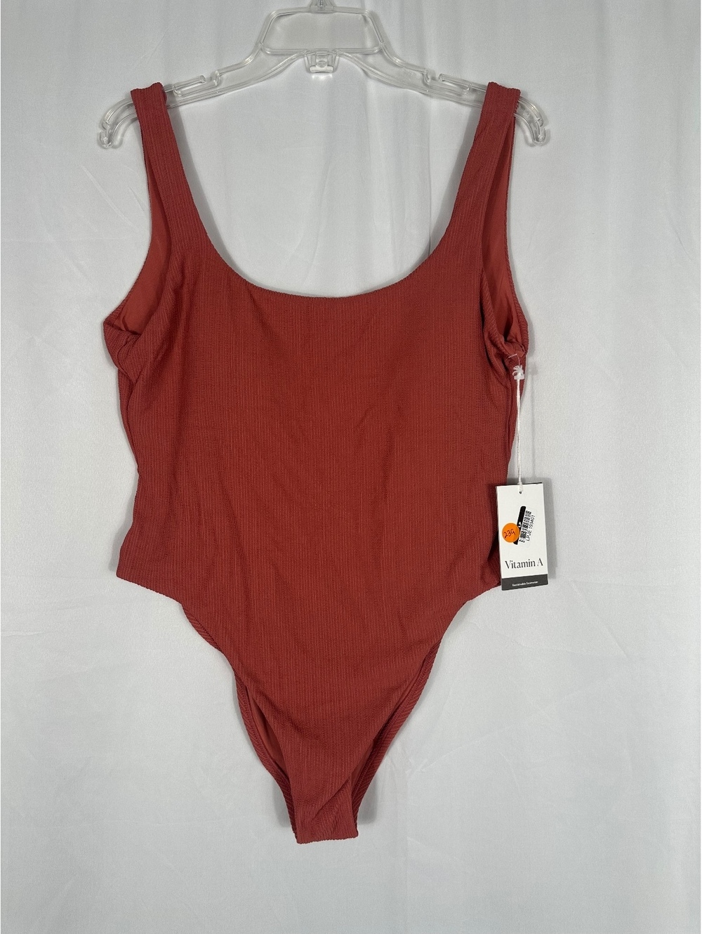 Vitamin A Sustainable Swimwear Rust Textured One-Piece Swimsuit XXL [COPY]